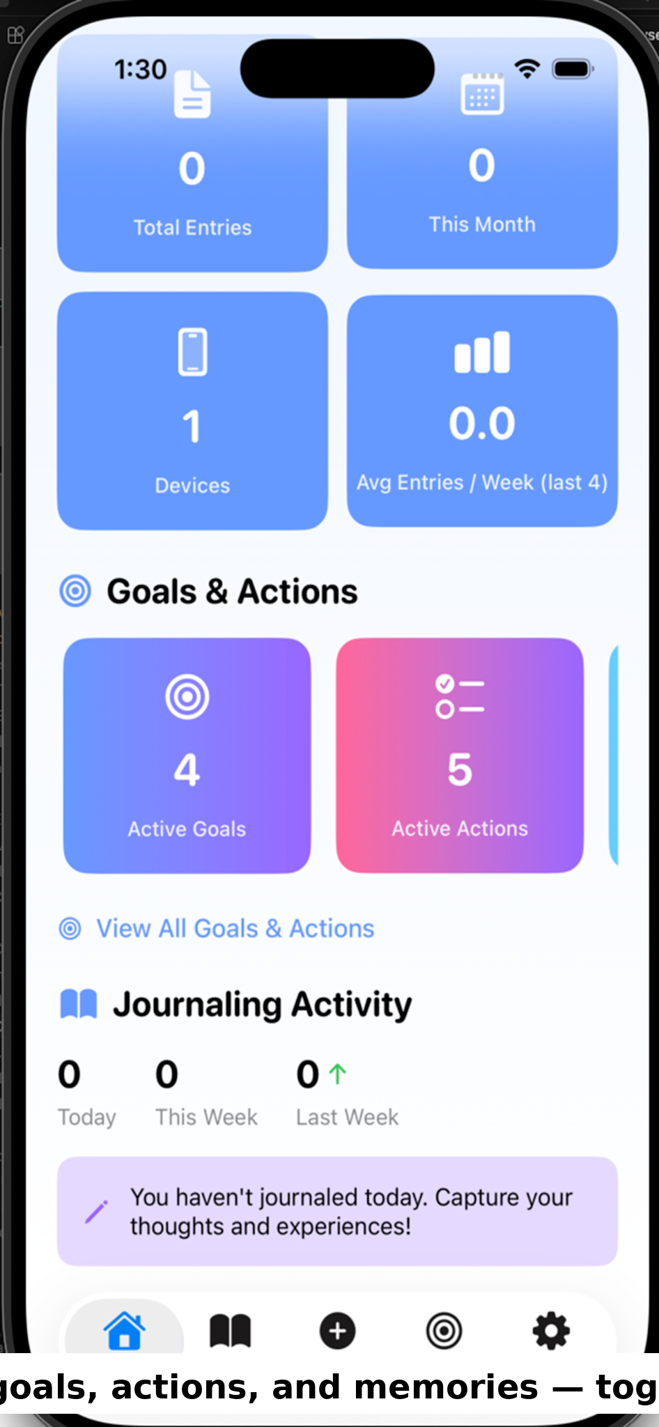 Your goals, actions, and memories — together.